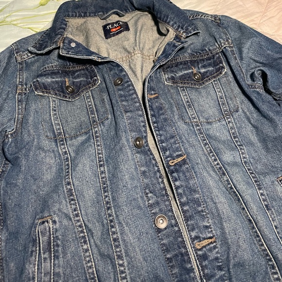 Childrens Place Boys Denim Jacket Coat Sz Large 100% Cotton Excellent Condition - Picture 3 of 7